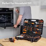 VonHaus Tool Kit - Ultimate 120 pcs Tool Box - Includes Hand Tools, LED Torch, Hex Keys, 3m Tape Measure & More - Comprehensive DIY Kits for Home, Perfect for Beginners - Includes Carry Case