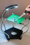Helping Hands Soldering Station, Lytool Third Hand Soldering Tool with 3X Magnifying Glass Dimmable LED, Flexible Helping Hands Soldering with 4 Flexible for Welding Repair Hobby DIY