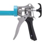 Amazon Basics Heavy Duty Sealant Caulking Gun - 310 ml (0.3 Litres) - 12:1 Thrust Ratio, Aluminium handle with plastic support grip, Blue/Grey