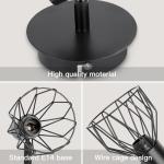 Dehobo Wall Lights Industrial with E14 Socket Adjustable Wire Cage Wall Light Shade Black Metal Sconce Wall Lamp for Indoor Home Living Room Bedroom Hallway Shop 2 Packs