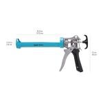 Amazon Basics Heavy Duty Sealant Caulking Gun - 310 ml (0.3 Litres) - 12:1 Thrust Ratio, Aluminium handle with plastic support grip, Blue/Grey
