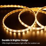 echosari Solar LED Strip Lights Outdoor, 10M 640 LED Lights Strip with Remote & 8 Modes Solar Garden Lights Outdoor Waterproof for Porch Gazebo Yard Trees Garden Decor(Warm White)