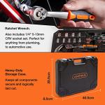 VonHaus Tool Kit - Ultimate 120 pcs Tool Box - Includes Hand Tools, LED Torch, Hex Keys, 3m Tape Measure & More - Comprehensive DIY Kits for Home, Perfect for Beginners - Includes Carry Case