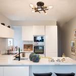 Hudi Fyier Modern Chandelier - 4 Light Industrial Vintage Style Ceiling Light for Bedroom, Kitchen, Dining Room, Loft, Office