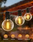 Outdoor-Garden-String-Lights-Mains-Powered 9M Festoon Lighting 30Ft Gazebo Lights Outside Waterproof Electric LED G40 Bulb Shatterproof Pergola Patio Backyard Porch Terrace Partylight Connectable