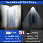 Seklin Outdoor Solar Lights, 238 LED Solar Security Lights and 3 Modes Motion Sensor 270° Wide Angle Solar Powered Lights IP65 Waterproof Solar Wall Light for Front Door Yard Garage Garden