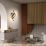 DAXGD Bedroom Wall Lights, Modern Led Interior Wall Lights, 22W Acrylic Wall Sconce Lights for Bedroom Living Room Office Restaurant Hallway, Warm White Light 3000K [Energy Class E]