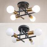 Hudi Fyier Modern Chandelier - 4 Light Industrial Vintage Style Ceiling Light for Bedroom, Kitchen, Dining Room, Loft, Office