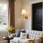 HARPER LIVING Battery Operated Wall Lights Set of 2, Wireless LED Wall Lamps with Fabric Shade & Remote, 3CCT 9 RGB Dimmable Rechargeable Bulbs Sconce Light for Bedroom Living Room Hallway (Brass)