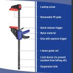 WORKPRO 305 mm Ratchet Bar Clamp Set, 440 mm Spreader, Quick Release and One-Handed Clamp, Ideal for Woodworking and DIY Projects, Max 68 kg Load Limit, 2 Pack