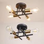 Hudi Fyier Modern Chandelier - 4 Light Industrial Vintage Style Ceiling Light for Bedroom, Kitchen, Dining Room, Loft, Office