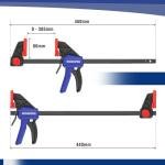 WORKPRO 305 mm Ratchet Bar Clamp Set, 440 mm Spreader, Quick Release and One-Handed Clamp, Ideal for Woodworking and DIY Projects, Max 68 kg Load Limit, 2 Pack