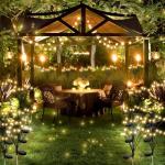 Jsdoin Solar Light Outdoor Waterproof Firefly, Swinging Garden Decoration Outdoor Courtyard Firefly Garden Light Road Fence 4PCS