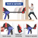 WORKPRO 305 mm Ratchet Bar Clamp Set, 440 mm Spreader, Quick Release and One-Handed Clamp, Ideal for Woodworking and DIY Projects, Max 68 kg Load Limit, 2 Pack