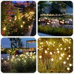 Jsdoin Solar Light Outdoor Waterproof Firefly, Swinging Garden Decoration Outdoor Courtyard Firefly Garden Light Road Fence 4PCS
