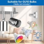 URAQT GU10 Spotlight Ceiling Lamp, 3 Silver Kitchen Spot Lights for Ceiling, LED Rotatable GU10 Industrial Corridor Ceiling Light Accessories, Spotlight Bar Indoor Dimmable (Bulb Not Included)