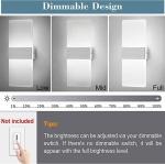 Glighone LED Wall Lights Indoor Dimmable Wall Lamp Wall Sconce Up Down Wall Lighting Modern 12W Acrylic for Bedroom Living Room Corridor Silver, Cool White(2 Pack)