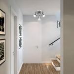 URAQT GU10 Spotlight Ceiling Lamp, 3 Silver Kitchen Spot Lights for Ceiling, LED Rotatable GU10 Industrial Corridor Ceiling Light Accessories, Spotlight Bar Indoor Dimmable (Bulb Not Included)