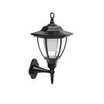 Solarize® Pack of 2 Black Victorian Coach Lamp Lantern Solar Lights LED Solar Lights Traditional Outdoor Garden Lighting Wall Mounted Crystal Lamp Shade Stylish Classic Wall Fence Gate Post Deck Light