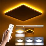 BLNAN LED Ceiling Lights for Bedroom, 24W 2400LM Dimmable Ceiling Light with Remote Control, 2000K Night Light, 3000K-6500K Square Flush Ceiling Lamp for Living Room,Bedroom, Kitchen, White 30CM