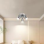 URAQT GU10 Spotlight Ceiling Lamp, 3 Silver Kitchen Spot Lights for Ceiling, LED Rotatable GU10 Industrial Corridor Ceiling Light Accessories, Spotlight Bar Indoor Dimmable (Bulb Not Included)