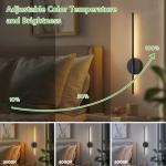 Kimjo Battery Operated Wall Lights - Rechargeable Wall Lights Dimmable 3 Colors - Wireless Wall Sconces Remote Control - Battery Wall Light USB for Bedrooms Living Room 2 Packs