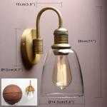 Yosoan Lighting Modern Vintage Industrial Bell Sconce Wall Light Fitting with 5.6” Clear Glass Lampshade, for Office Home Kitchen Living Room Bedroom Loft Bar (Antique)