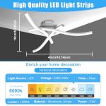 LED Ceiling Lights - Elegant Curved Design Ceiling Light,21W Cool White Light 6000K 3 Built-in LED Boards, 1600 Lumens Modern Ceiling Lighting Fixture for Living Rooms, Bedroom, Kitchen Hallway