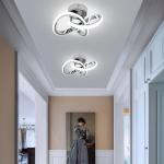 EIDISUNY Modern Chrome Ceiling Lights LED, 25cm Silver Curved Small Hallway lamp Ceiling Light fixtures LED for Hallway, Aisle, Entrance, Bedroom, Kitchen, Living Room - 25cm, 22W Cool White 6000K
