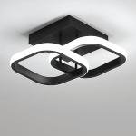 EIDISUNY Modern Ceiling Light LED 22W Cool White Light 6000K Square Black Ceiling Lights fixtures LED for Hallway Office Bedroom Kitchen Living Room Bedroom Entryway Balcony Stair Dining Room (Black)