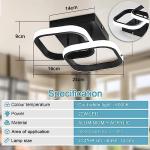 EIDISUNY Modern Ceiling Light LED 22W Cool White Light 6000K Square Black Ceiling Lights fixtures LED for Hallway Office Bedroom Kitchen Living Room Bedroom Entryway Balcony Stair Dining Room (Black)