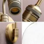 Yosoan Lighting Modern Vintage Industrial Bell Sconce Wall Light Fitting with 5.6” Clear Glass Lampshade, for Office Home Kitchen Living Room Bedroom Loft Bar (Antique)