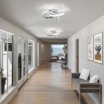 EIDISUNY Modern Chrome Ceiling Lights LED, 25cm Silver Curved Small Hallway lamp Ceiling Light fixtures LED for Hallway, Aisle, Entrance, Bedroom, Kitchen, Living Room - 25cm, 22W Cool White 6000K