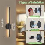 Kimjo Battery Operated Wall Lights - Rechargeable Wall Lights Dimmable 3 Colors - Wireless Wall Sconces Remote Control - Battery Wall Light USB for Bedrooms Living Room 2 Packs