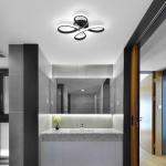 EIDISUNY Modern LED Ceiling Light, 30W Black Curved Creative Modern Ceiling Lights Fixture LED for Living Room Bedroom Corridor Aisle Hallway Indoor Office Kitchen Lamp - Cool White Light 6000K