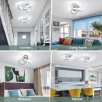 EIDISUNY Modern Chrome Ceiling Lights LED, 25cm Silver Curved Small Hallway lamp Ceiling Light fixtures LED for Hallway, Aisle, Entrance, Bedroom, Kitchen, Living Room - 25cm, 22W Cool White 6000K