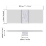 Glighone LED Wall Lights Indoor Dimmable Wall Lamp Wall Sconce Up Down Wall Lighting Modern 12W Acrylic for Bedroom Living Room Corridor Silver, Cool White(2 Pack)