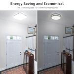 Lepro Ceiling Lights 24W, 2400lm Super Bright Square LED Ceiling Light, Daylight White 5000K, IP44 Waterproof Bathroom Light, for Office, Living Room, Bedroom, Kitchen, Hallway, Porch