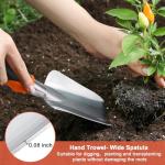Garden Tools Set, 3 Pcs Gardening Tools Set with Trowel, Shovel & Hand Rake, Aluminium Garden Hand Tools Kit Lawn Planting, Gardening Sets for Women Gardener