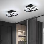 EIDISUNY Modern Ceiling Light LED 22W Cool White Light 6000K Square Black Ceiling Lights fixtures LED for Hallway Office Bedroom Kitchen Living Room Bedroom Entryway Balcony Stair Dining Room (Black)