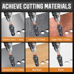 3PCS Premium HSS & Cobalt Spiral Step Drill Bit Sets (1/4"-7/8"), TiAlN Coated for Superior Durability, Cone Drill Bit for Sheet Metal, Stainless Steel, Aluminum, Wood, Plastic and DIY Projects