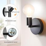 Mlihove Wall Sconces 2 Pack, Black Wall Lights Industrial Up and Down, Indoor E27 Metal Vintage Wall Lamp Fixtures for Bedroom, Living Room, Kitchen, Hallway, Restaurant, Bar (Not Included Bulb)