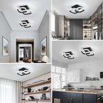 EIDISUNY Modern Ceiling Light LED 22W Cool White Light 6000K Square Black Ceiling Lights fixtures LED for Hallway Office Bedroom Kitchen Living Room Bedroom Entryway Balcony Stair Dining Room (Black)