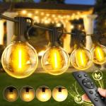 Garden-Outdoor-Lights-Mains-Powered-String-Festoon-Light LED 100ft 30M Outside Lighting Waterproof Bulb Patio Gazebo Party Pergola Wedding Backyard Porch Yard Terrace Electric Festival G40 Connectable