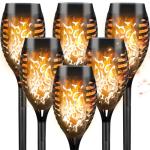 CNMTCCO Solar Flickering Flame Lights - 6 Pack Outdoor Garden Solar Lights, Waterproof Torch Landscape Lighting for Patio, Pathways, Lawn, Yard Decoration