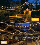 Outdoor Garden String Lights LED - 65.5Ft G40 20M Festoon Light Mains Powered with Remote Control Dimmable Timer Outside Lighting Waterproof Shatterproof Bulb Hanging for Balcony Gazebo Patio Pergola