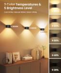 FULEN Wall Lights with Motion Sensor, Remote Control, 3 Colors, Up and Down Indoor LED Wall Sconces, On and Auto Modes, 5000mAh Rechargeable Battery Operated Wall Lamps, Brightness Adjustable