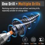 3PCS Premium HSS & Cobalt Spiral Step Drill Bit Sets (1/4"-7/8"), TiAlN Coated for Superior Durability, Cone Drill Bit for Sheet Metal, Stainless Steel, Aluminum, Wood, Plastic and DIY Projects