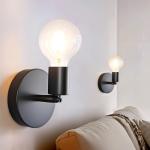 Mlihove Wall Sconces 2 Pack, Black Wall Lights Industrial Up and Down, Indoor E27 Metal Vintage Wall Lamp Fixtures for Bedroom, Living Room, Kitchen, Hallway, Restaurant, Bar (Not Included Bulb)