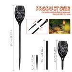 CNMTCCO Solar Flickering Flame Lights - 6 Pack Outdoor Garden Solar Lights, Waterproof Torch Landscape Lighting for Patio, Pathways, Lawn, Yard Decoration